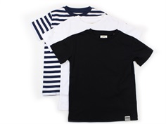 Mads Nørgaard t-shirt Thorlino black/white/stripes (3-pak)